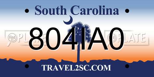 804IA0 South Carolina License Plate