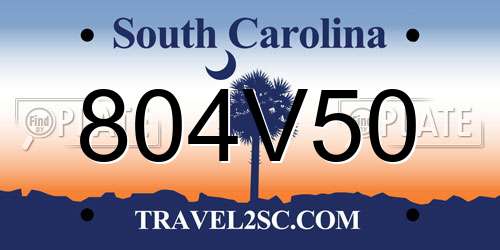 804V50 South Carolina License Plate