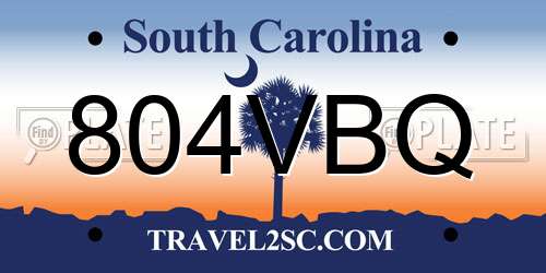 804VBQ South Carolina License Plate
