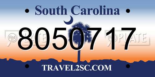 8050717 South Carolina License Plate