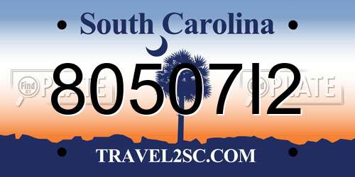 80507I2 South Carolina License Plate