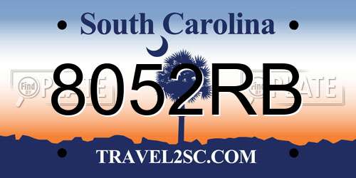 8052RB South Carolina License Plate