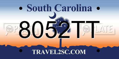 8052TT South Carolina License Plate