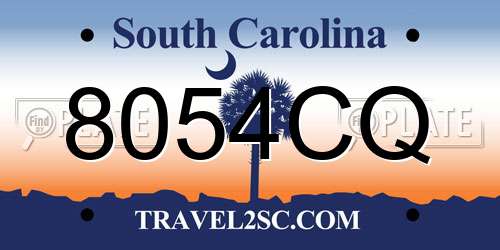 8054CQ South Carolina License Plate
