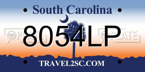 8054LP South Carolina License Plate