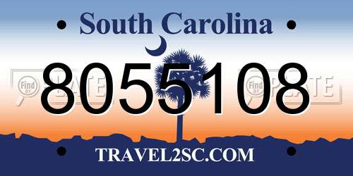 8055108 South Carolina License Plate