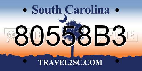 80558B3 South Carolina License Plate