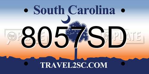 8057SD South Carolina License Plate