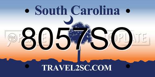 8057SO South Carolina License Plate