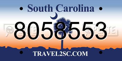 8058553 South Carolina License Plate