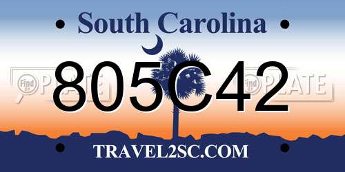 805C42 South Carolina License Plate