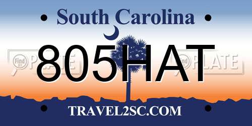 805HAT South Carolina License Plate