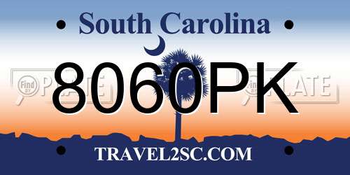 8060PK South Carolina License Plate