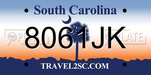 8061JK South Carolina License Plate