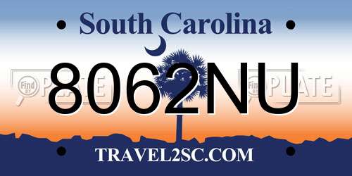 8062NU South Carolina License Plate