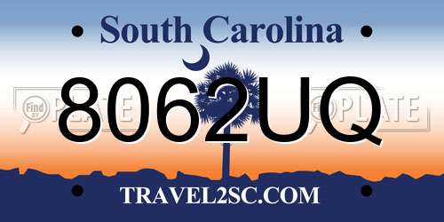 8062UQ South Carolina License Plate