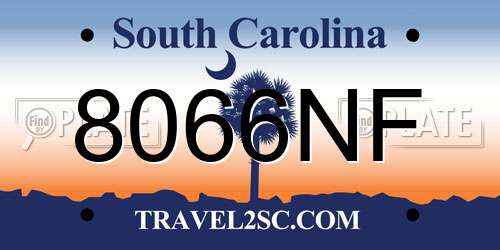 8066NF South Carolina License Plate