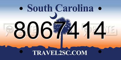 8067414 South Carolina License Plate