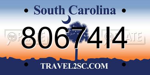 80674I4 South Carolina License Plate
