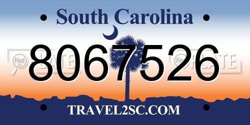 8067526 South Carolina License Plate