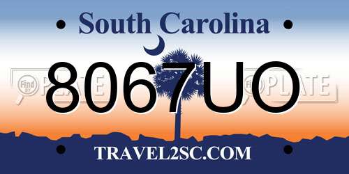 8067UO South Carolina License Plate