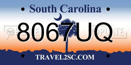 8067UQ South Carolina License Plate