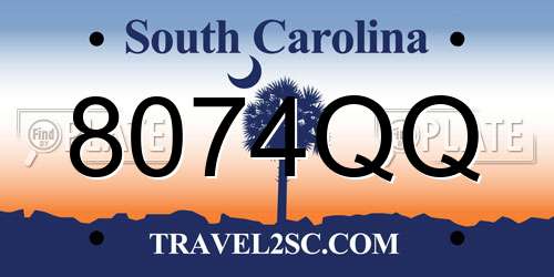 8074QQ South Carolina License Plate