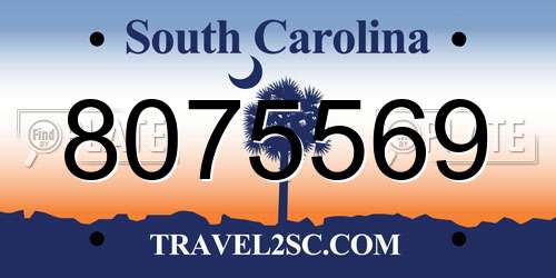 8075569 South Carolina License Plate