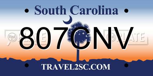 807CNV South Carolina License Plate