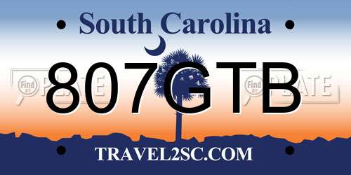 807GTB South Carolina License Plate