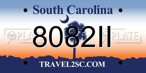 8082II South Carolina License Plate