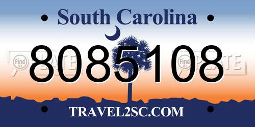 8085108 South Carolina License Plate