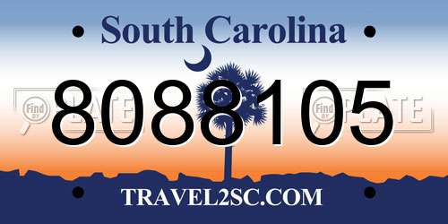 8088105 South Carolina License Plate