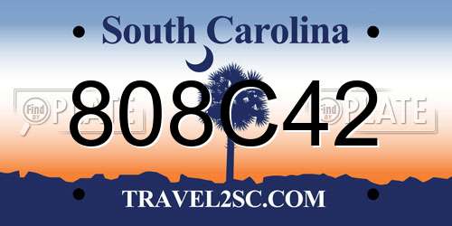 808C42 South Carolina License Plate