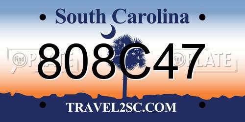 808C47 South Carolina License Plate