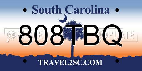 808TBQ South Carolina License Plate