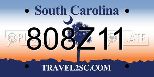 808Z11 South Carolina License Plate