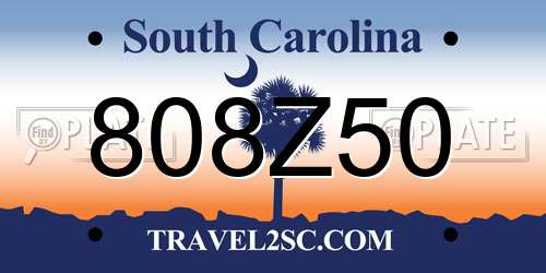 808Z50 South Carolina License Plate