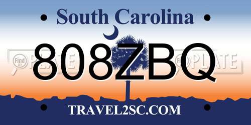 808ZBQ South Carolina License Plate