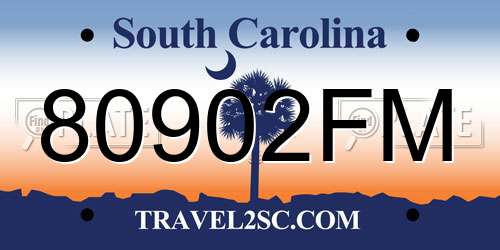 80902FM South Carolina License Plate