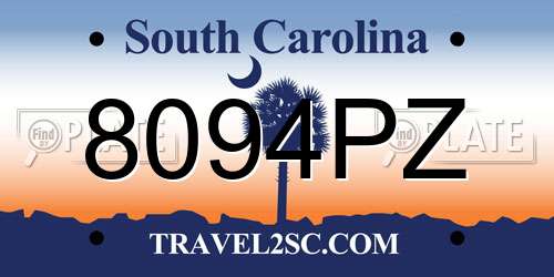 8094PZ South Carolina License Plate