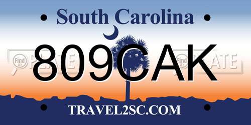 809CAK South Carolina License Plate