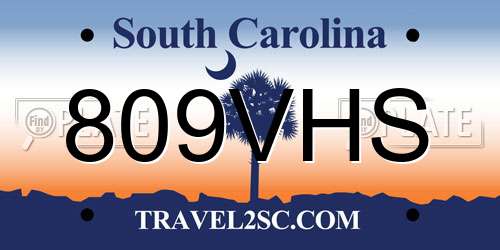 809VHS South Carolina License Plate