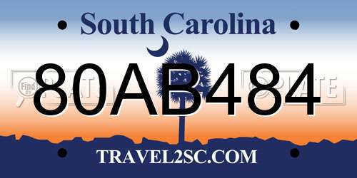 80AB484 South Carolina License Plate