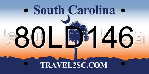 80LD146 South Carolina License Plate
