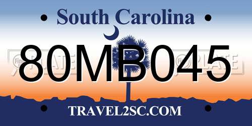 80MB045 South Carolina License Plate
