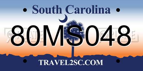 80MS048 South Carolina License Plate