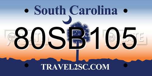80SB105 South Carolina License Plate