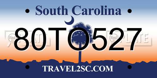 80TO527 South Carolina License Plate
