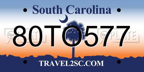 80TO577 South Carolina License Plate